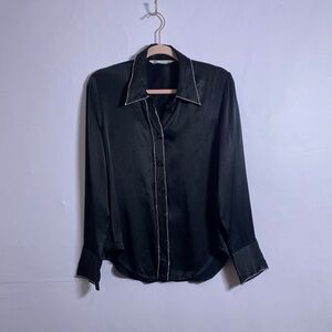 Zara Black Women's Button Down Shirt
